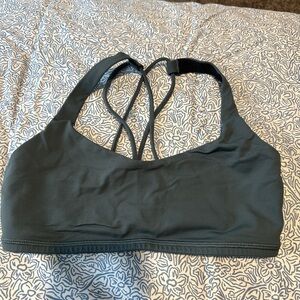 Lululemon Women's Strappy Sports Bra - Dark Gray/Green